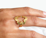 Flower ring gold flower ring statement gold ring